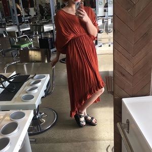 Burnt orange hi low dress